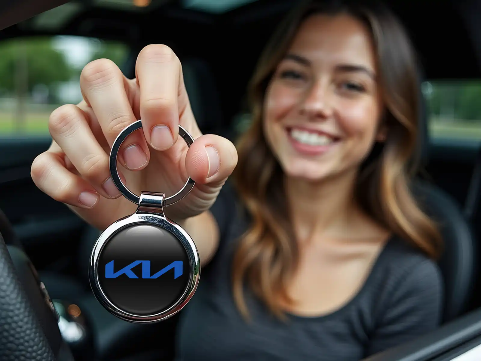 KIA Porte-clés Personnalisé Photo Style Bombé